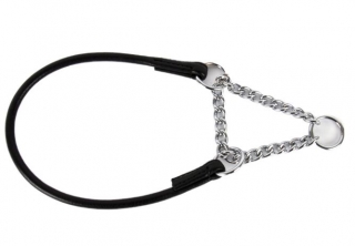 Kožený obojek 6 mm černý (30 cm)