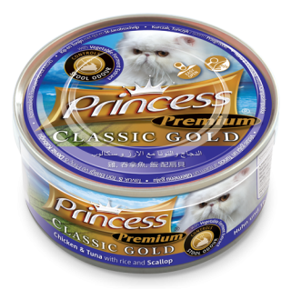 Princess Premium Gold - kuře, tuňák ,hřebenatka - odour  170 gr