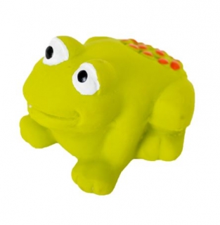 Latexová pískací hračka žabka  6 cm